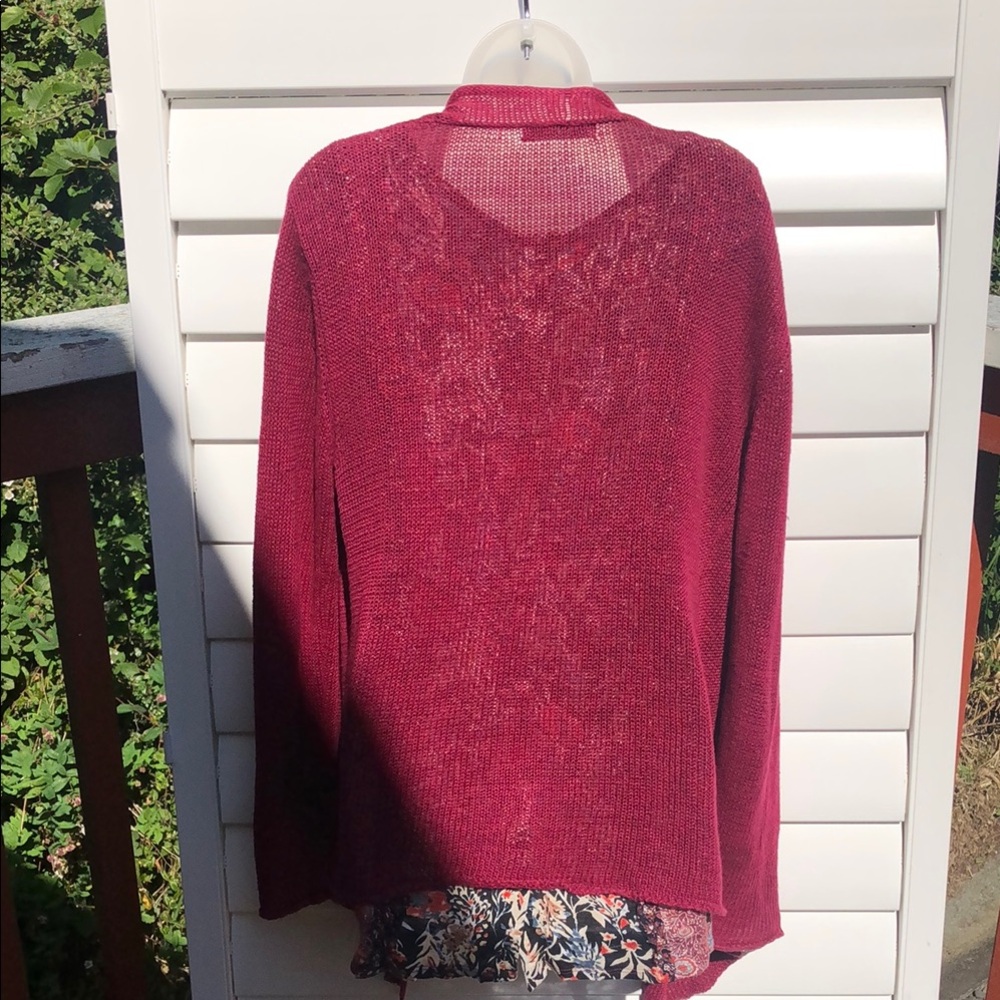 Cut Loose Red Sweater Classic Knit Relaxed Fit - Picture 9 of 13